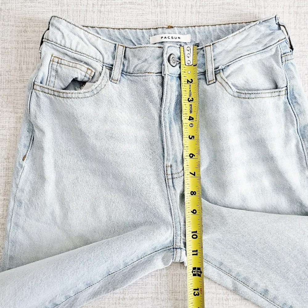 Pacsun Mom Light Blue Jeans High Waist 100% Cotton SZ 25 - Picture 11 of 12